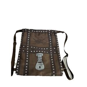 Disney Cruise Drawstring Backpack Brown Pirates Caribbean Treasure Park Bag